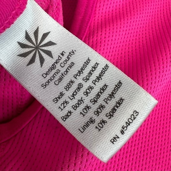 Athleta Chi Athletic Sports Bra Size Small High Neck Women's Workout Hot Pink - Picture 8 of 9